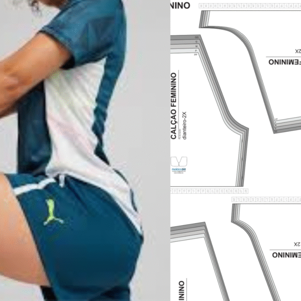 Molde de Calção Feminino Futebol em PDF para Costura