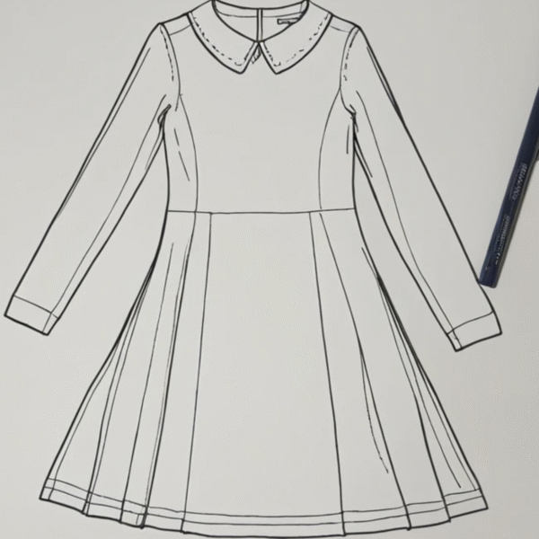 Molde Vestido Manga Longa: Baixe e Costure Hoje Mesmo - Imagem 2